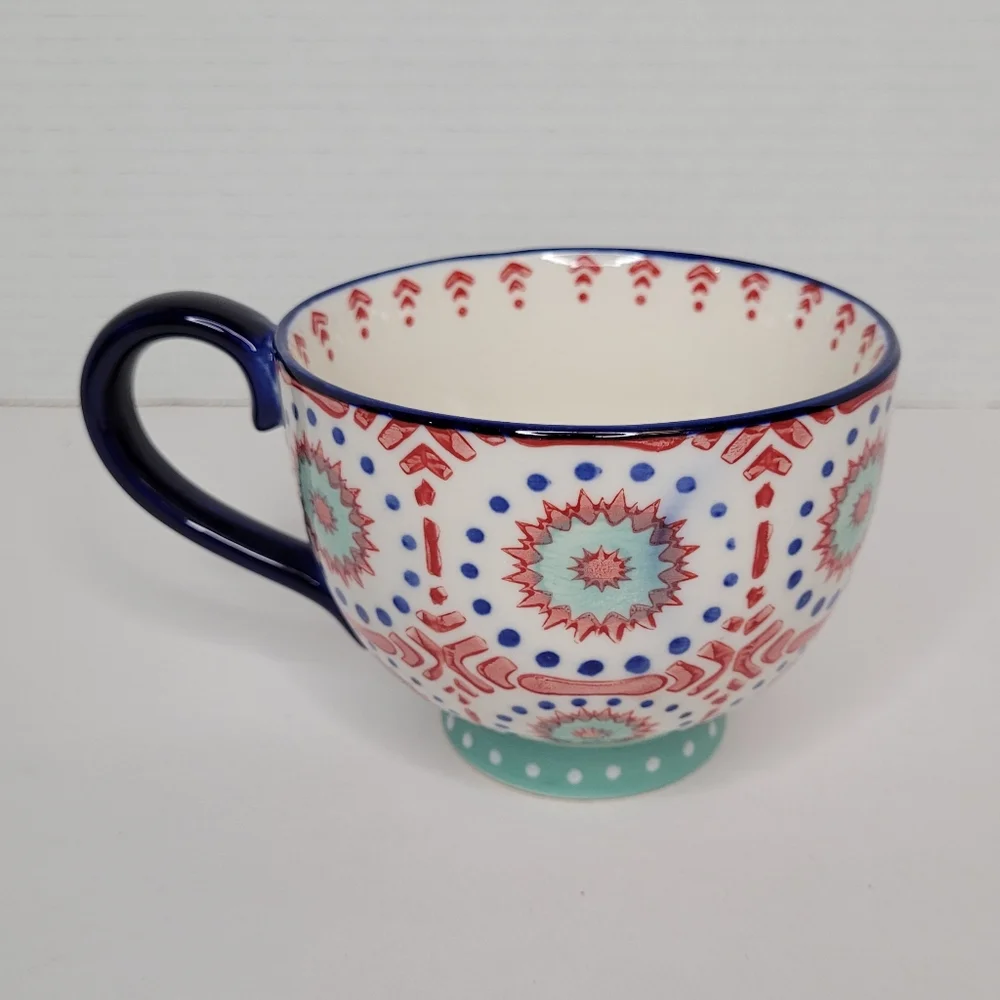 Pier 1 Multicolor Lily Patterned Cup Mug